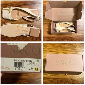 SARTO By Franco Sarto White Slingback Sandals